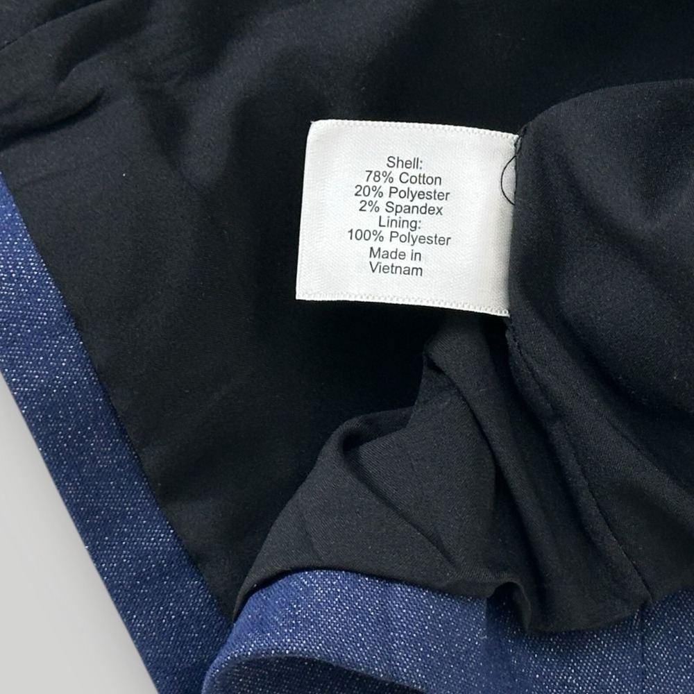 NEW $79 Lane Bryant Denim Blazer Jacket Size 28 Cotton Blend Blue One Button NWT - Picture 6 of 7